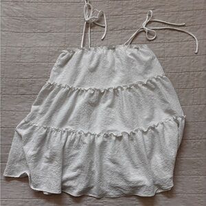 Carly Jean Los Angeles White Tired Mini Dress